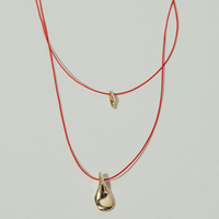 BY1OAK Gold Charm Red Cord Necklaces