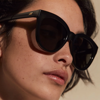 Le Specs RESUMPTION Black cat-eye recycled Sunglasses