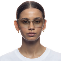 Le Specs Y2OK Semi-rimless Wraparound Sunglasses - Gold