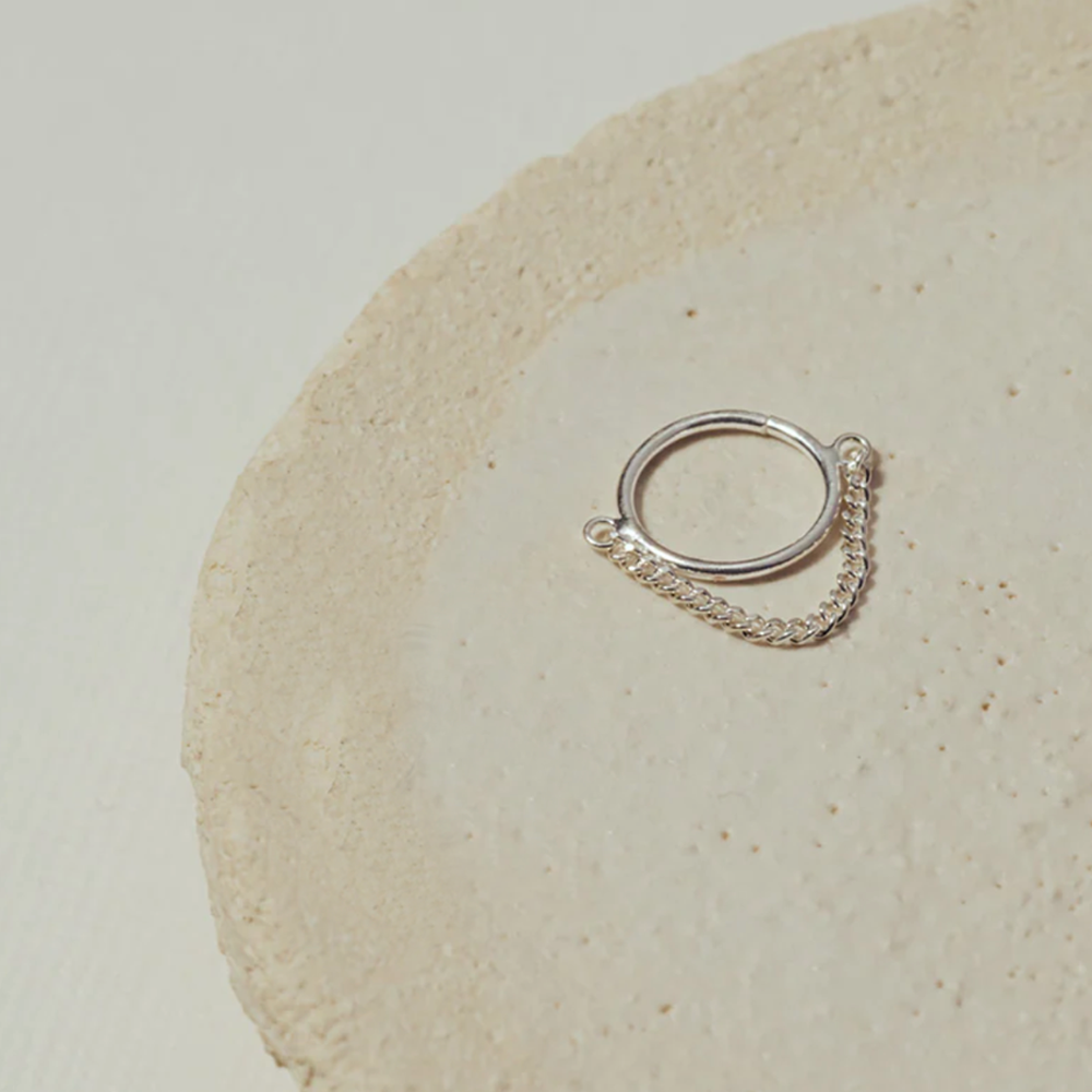 BY1OAK 'Come Together' Small Hoop Silver Earring