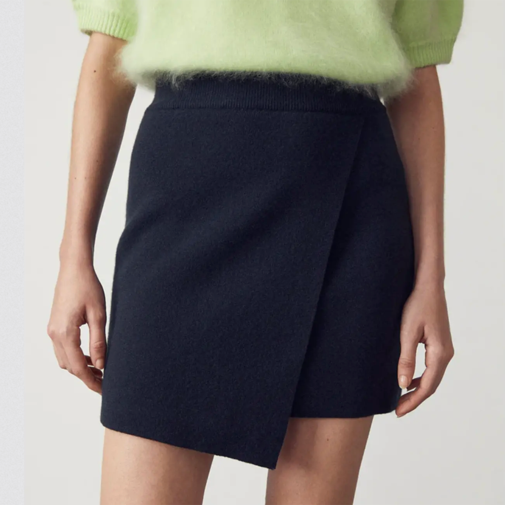 Josette Cashmere Mini Skirt - Navy
