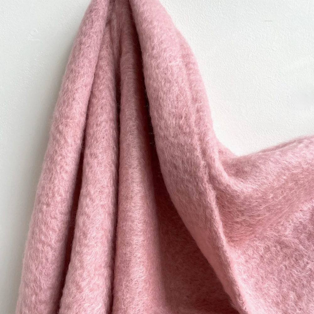 Lisos Rose Pink Mohair Throw - 130 x 200 cm