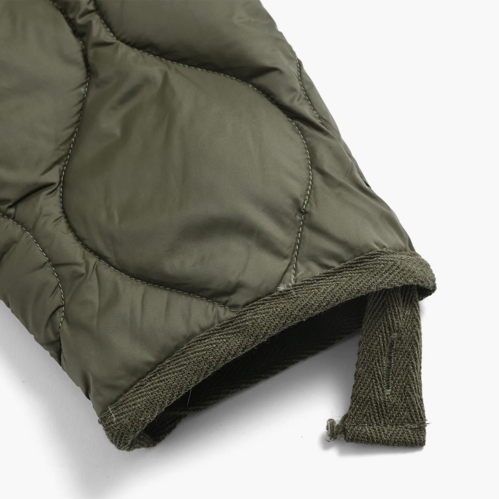 Unisex Soft Shell Military Zip V-Neck Down Jacket - Olive