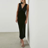 RAILS Gilda Black Velvet V-Neck Cocktail Dress