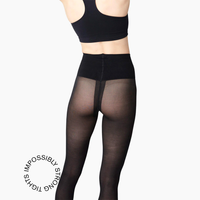 Lois Black Rip Resistant Tights  - 40 DEN from Swedish Stockings.