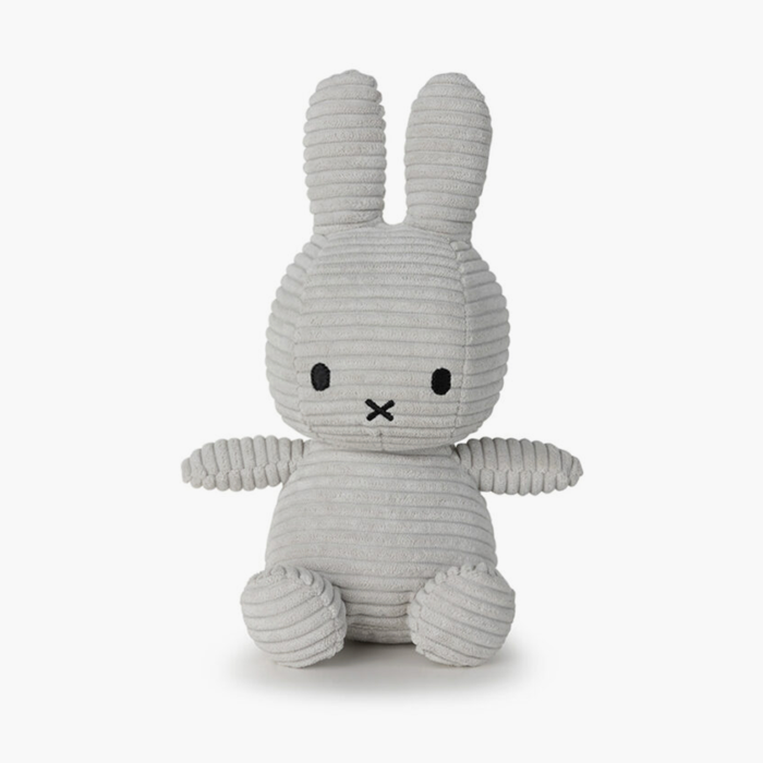 Miffy Corduroy Plush Toy - Soft Grey - 23cm