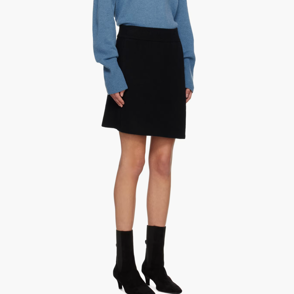 LISA YANG Josette Black Cashmere Mini Skirt