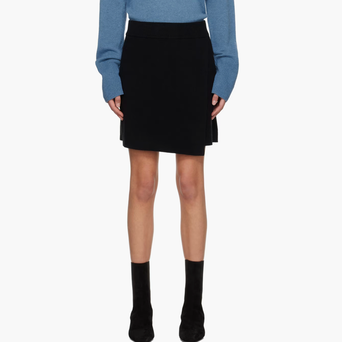 LISA YANG Josette Black Cashmere Mini Skirt