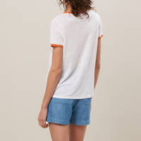 HARTFORD 'La Dolce Vita' Print White Linen T-shirt