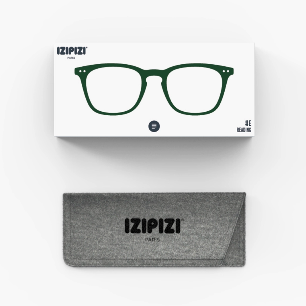 IZIPIZI Trapezoid Kaki Green Reading Glasses - Style E