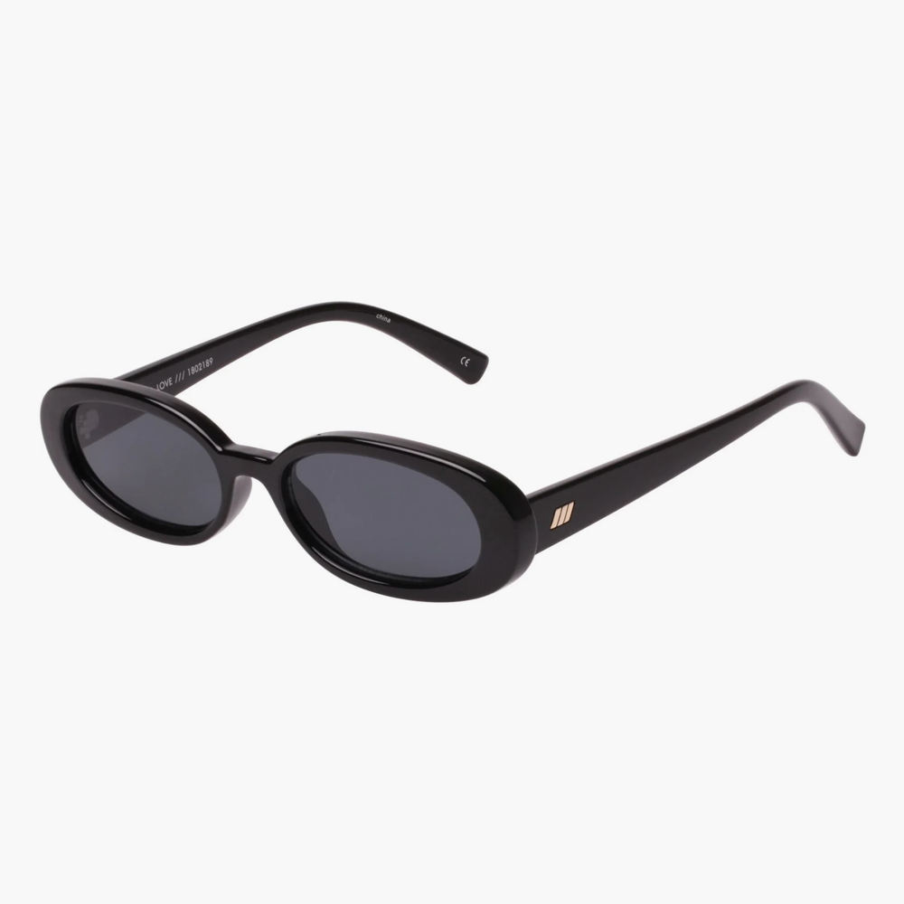 Le Specs OUTTA LOVE Black Oval Sunglasses