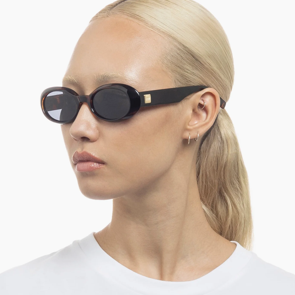 Le Specs WORK IT! Dark Tortoise Oval Sunglasses - Polarized