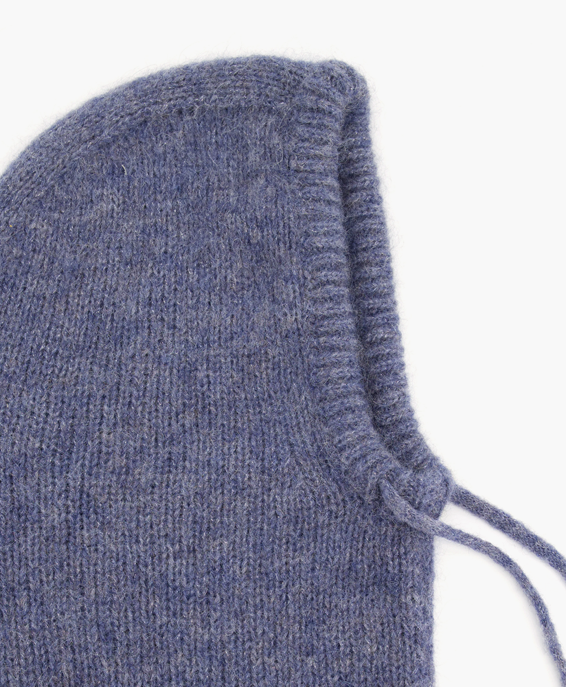 Hartford Melo Denim Blue & Silver Alpaca Wool Balaclava Hat