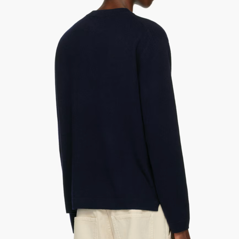 LISA YANG Mason Navy Cashmere Crew Neck Mens Sweater