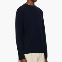 LISA YANG Mason Navy Cashmere Crew Neck Mens Sweater