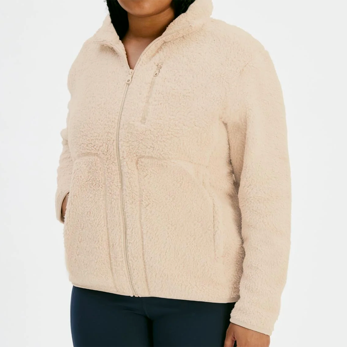 Girlfriend Collective Cream Full-Zip Fleece Jacket - Recycled materials