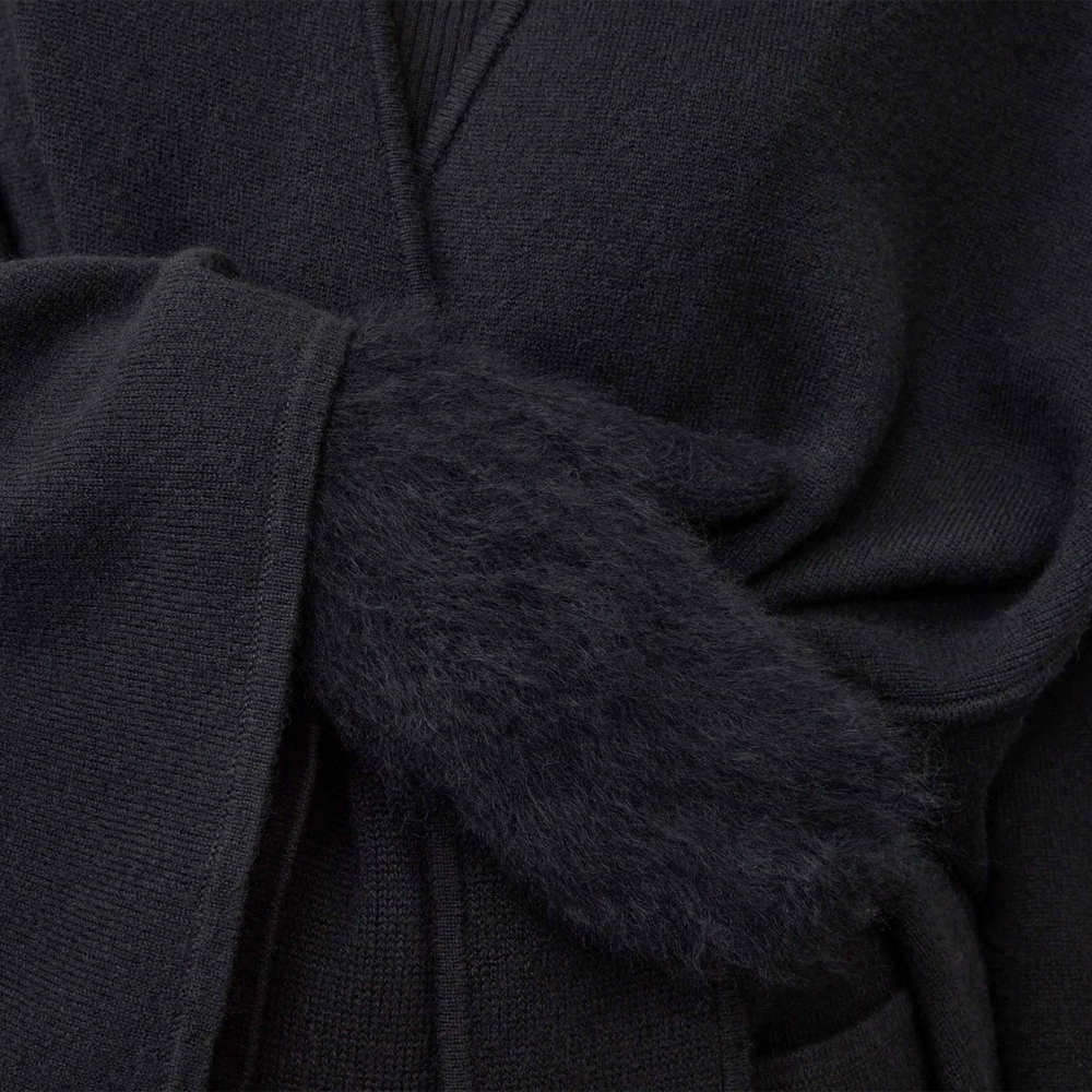 LISA YANG Black Brushed Cashmere Mittens