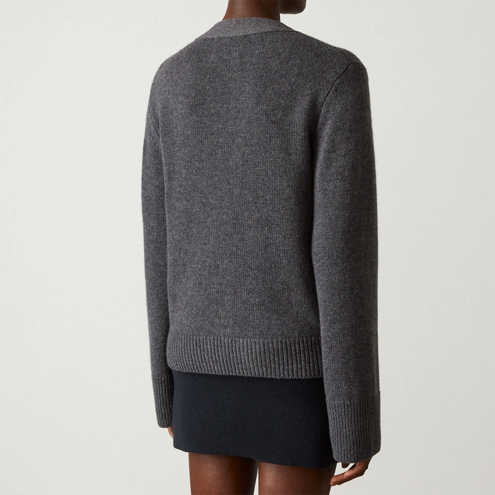 LISA YANG Danni Graphite Grey Organic Cashmere Cardigan