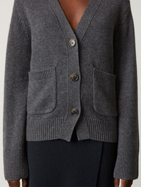 LISA YANG Danni Graphite Grey Organic Cashmere Cardigan