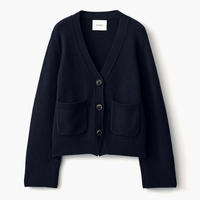 LISA YANG Danni Navy Organic Cashmere Cardigan