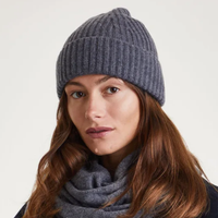 LISA YANG Martigny Graphite Grey Cashmere Beanie Hat