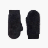 LISA YANG Black Brushed Cashmere Mittens