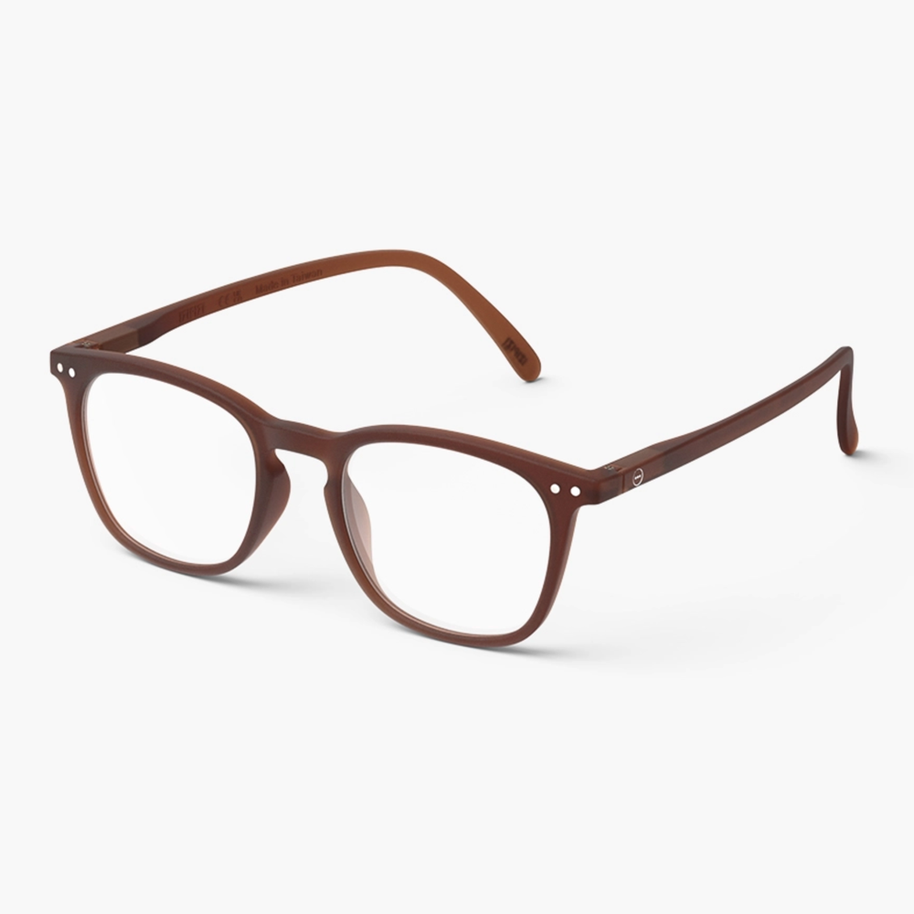 IZIPIZI Trapezoid Mahogany Reading Glasses - Style E