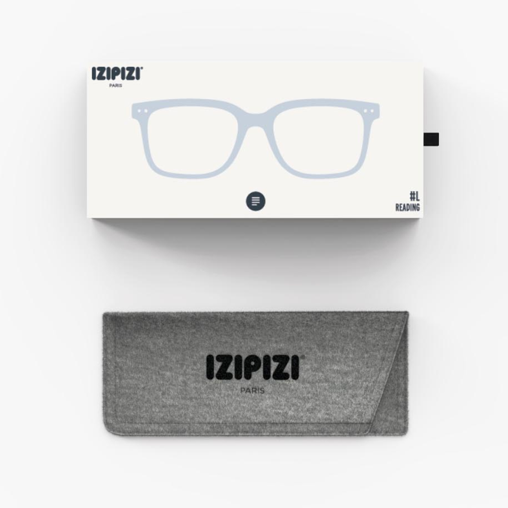 IZIPIZI Rectangular Frozen Blue Reading Glasses - Style L