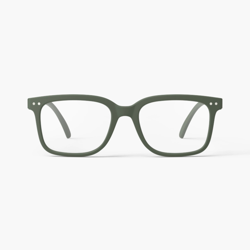 IZIPIZI Rectangular Kaki Green Reading Glasses - Style L