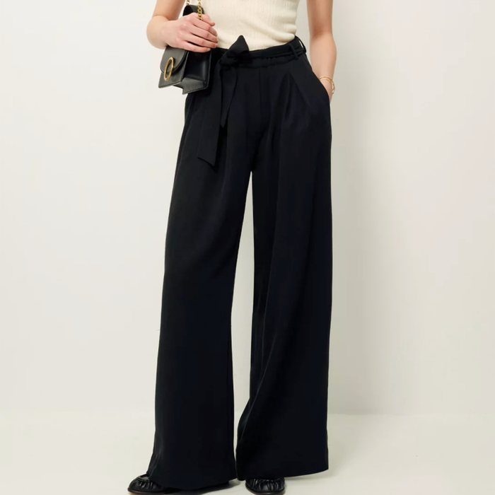 Sessùn Rim - Black Wide-Leg Fluid Pants