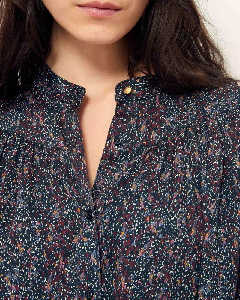 Sessùn Leonce - Silky Viscose Printed Blouse - Navy