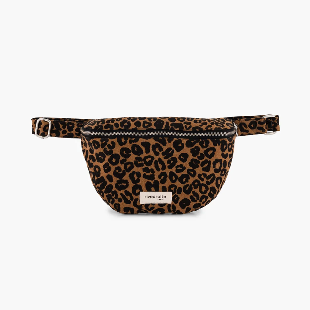 Rive Droite Leopard Print Crossbody Waist Bag - Recycled Cotton Canvas