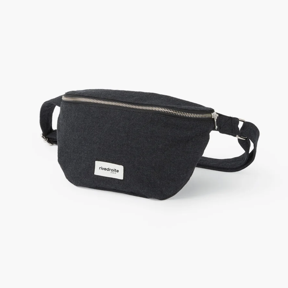 Rive Droite Custine Crossbody Waist Bag - Black Recycled Cotton Canvas