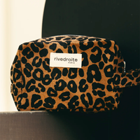 Rive Droite Tournelles Leopard Print Makeup Bag - Recycled Cotton Canvas