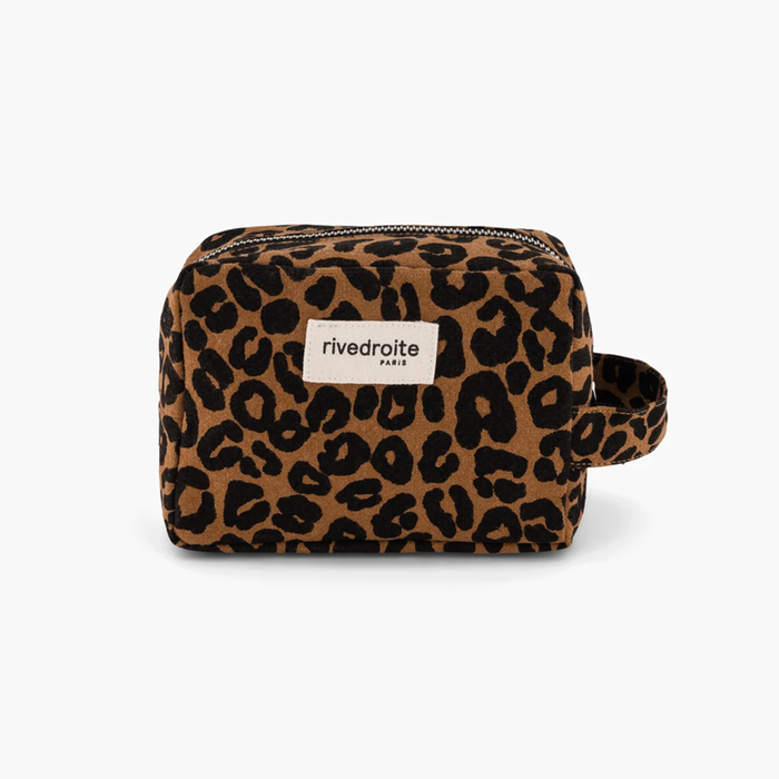 Rive Droite Tournelles Leopard Print Makeup Bag - Recycled Cotton Canvas