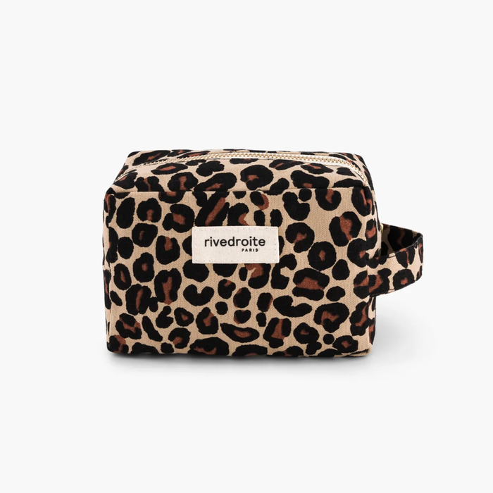 Rive Droite Tournelles Light Leopard Print Makeup Bag - Cotton Canvas