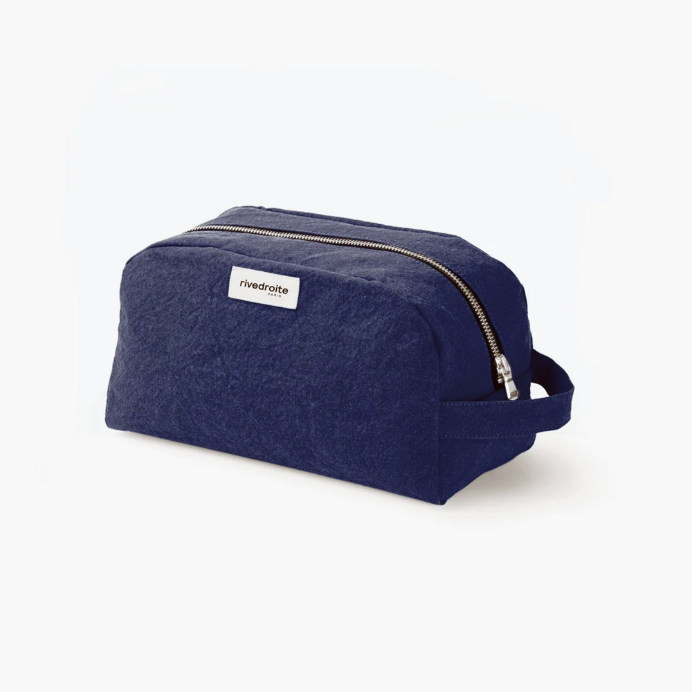 Rive Droite Hermel Cotton Canvas Toiletry Bag - Midnight Blue