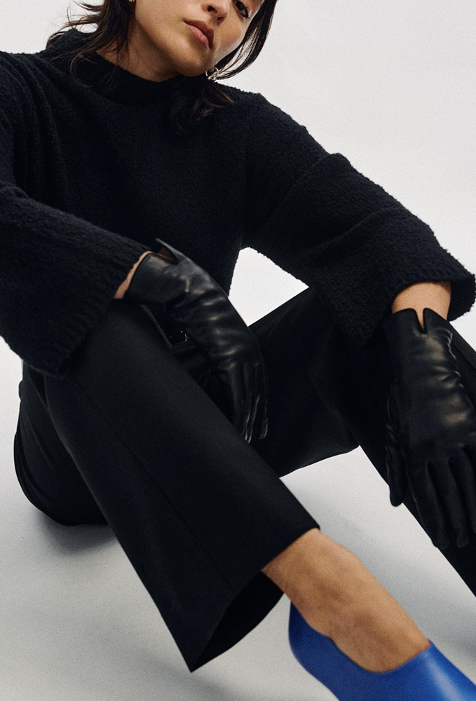 Handsome Stockholm - Essentials Black Womens Leather Gloves