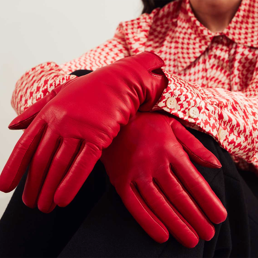 Handsome Stockholm - Essentials Red Womens Leather Gloves