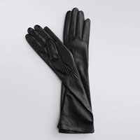 Handsome Stockholm - Essentials Long Black Womens Leather Gloves