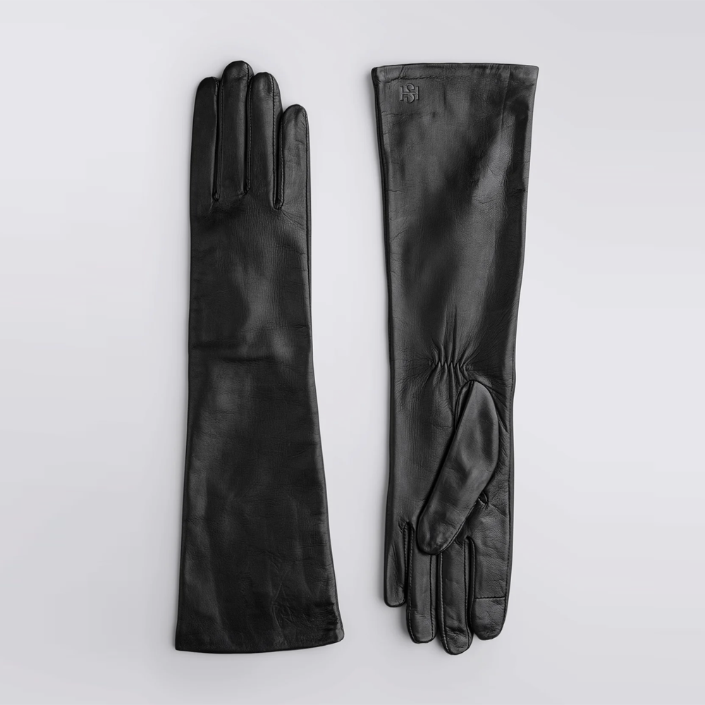 Handsome Stockholm - Essentials Long Black Womens Leather Gloves