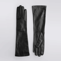 Handsome Stockholm - Essentials Long Black Womens Leather Gloves