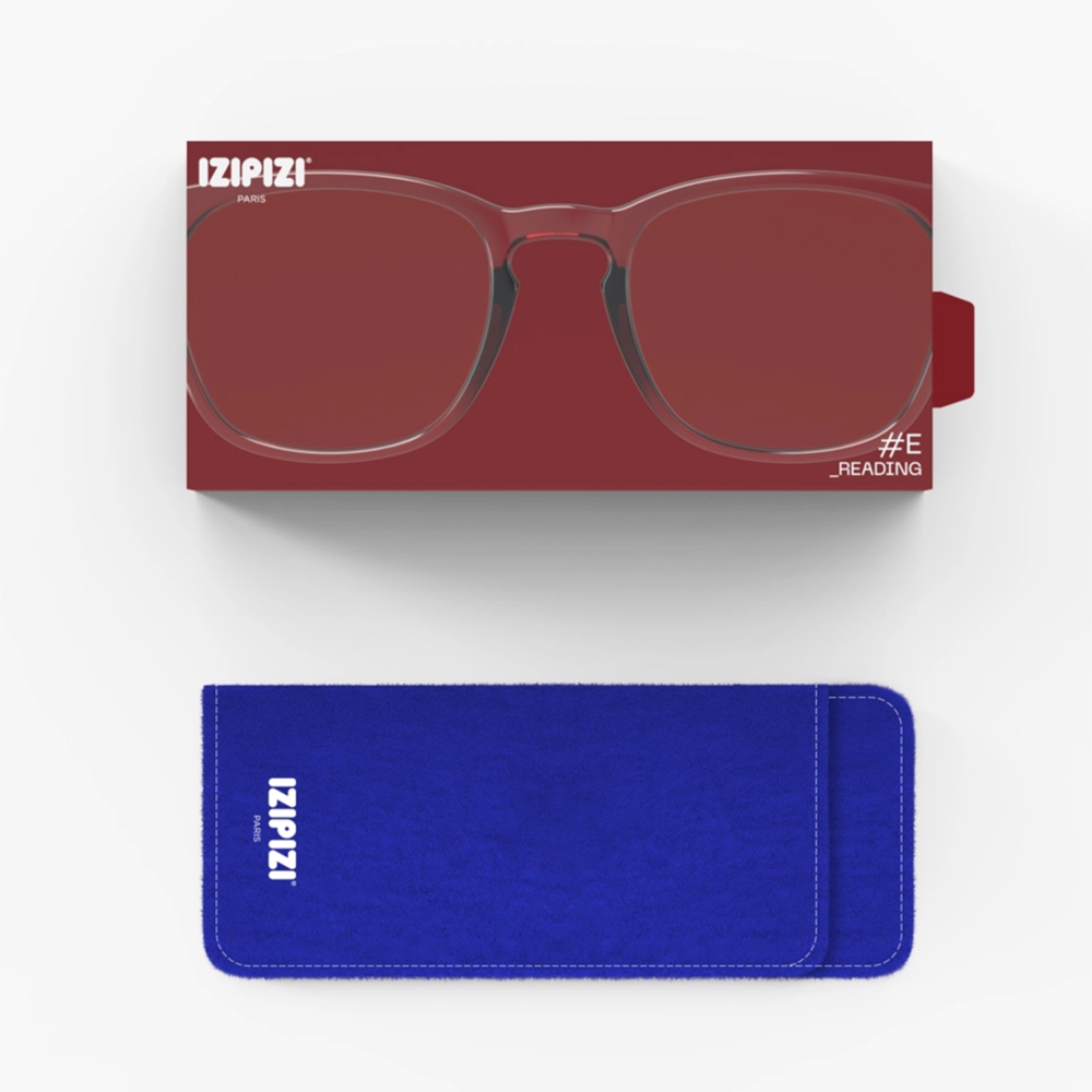 IZIPIZI Red Tape Trapezoid Reading Glasses - Style E