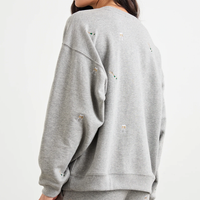 Rails Champagne Embroidery Sweatshirt - Heather Grey