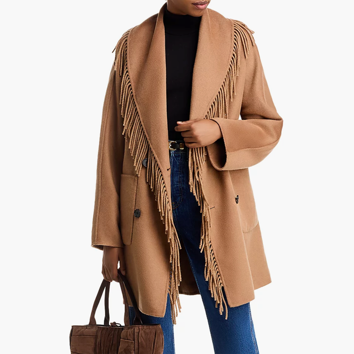 Rails Hugo Fringed Wool-Blend Coat - Camel - Womens