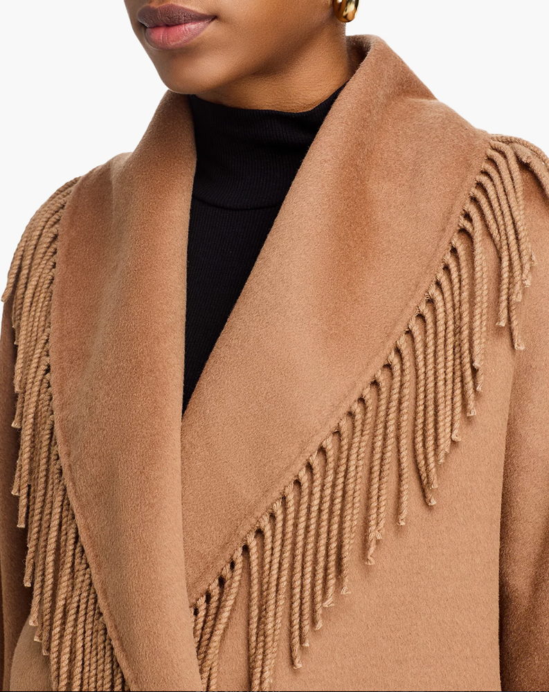 Rails Hugo Fringed Wool-Blend Coat - Camel - Womens