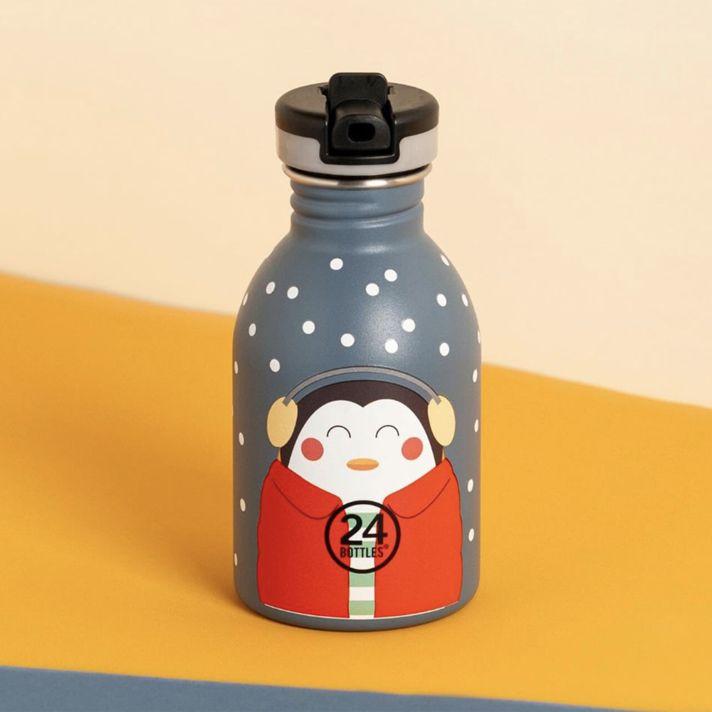 Kids Steel Water Bottle 250 ml - Happy Penguin