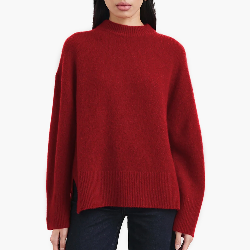 Rails Miranda Merlot Red Cashmere / Silk Crewneck Sweater