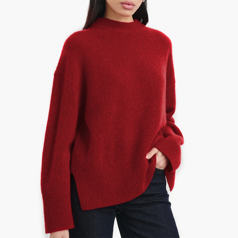 Rails Miranda Merlot Red Cashmere / Silk Crewneck Sweater