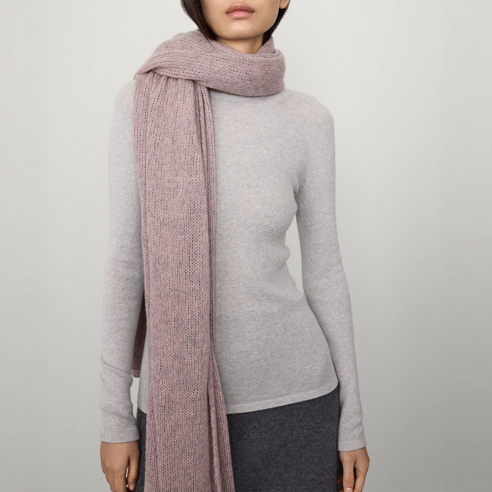 LISA YANG Ulla Cashmere/Silk Long Scarf -  Pink Granite